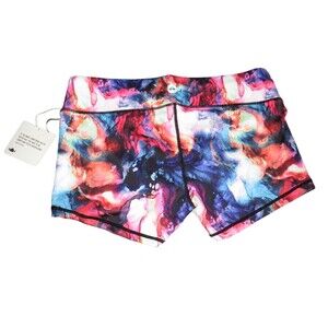 Wodbottom Watercolor Multi Tie Dye Active Yoga Shorty Shorts NEW Size XXL